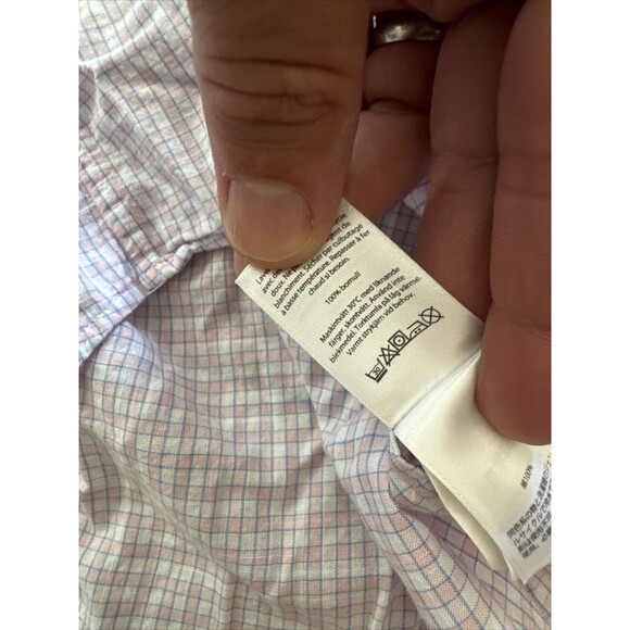 EUC Vineyard Vines Men's Pink Checked LS Button-Down Slim Fit Tucker Shirt sz XS - Picture 6 of 7